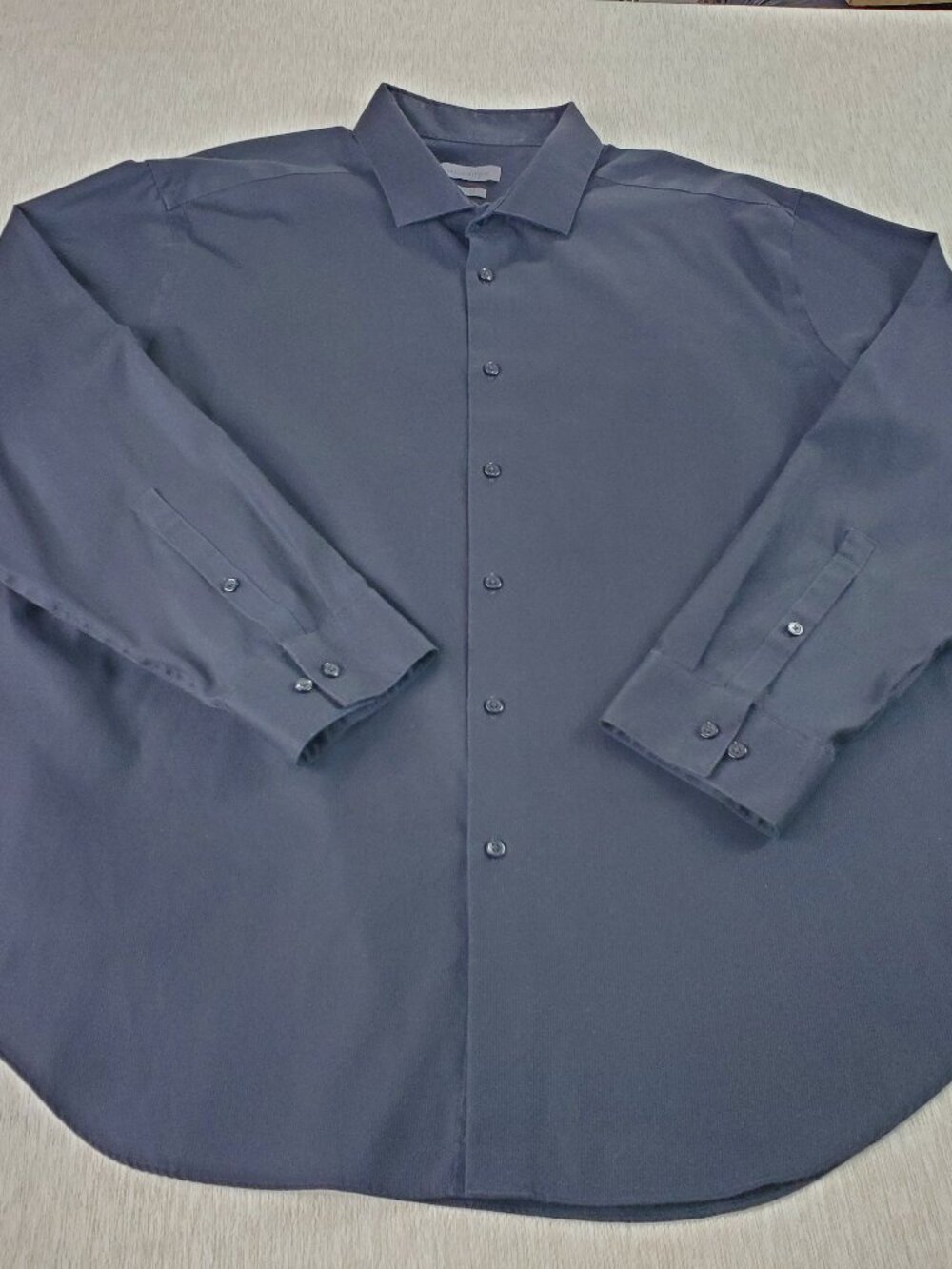 CK Calvin Klein Men's Black Slim Fit Non-Iron Dress Shirt Size 19 34/35
